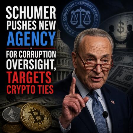 Schumer Pushes New Agency for Corruption Oversight, Targets Crypto Ties Schumer Pushes New Agency For Corruption Oversight, Targets Crypto Ties