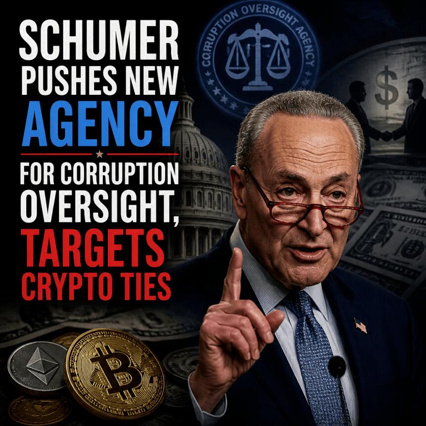 Schumer Pushes New Agency for Corruption Oversight, Targets Crypto Ties