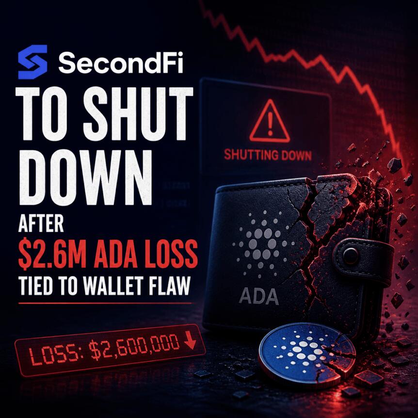 Secondfi To Shut Down After $2.6m Ada Loss Tied To Wallet Flaw