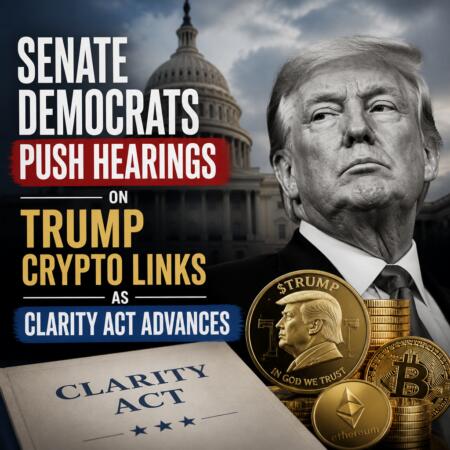 Senate Democrats Push Hearings on Trump Crypto Links as CLARITY Act Advances Senate Democrats Push Hearings On Trump Crypto Links As Clarity Act Advances