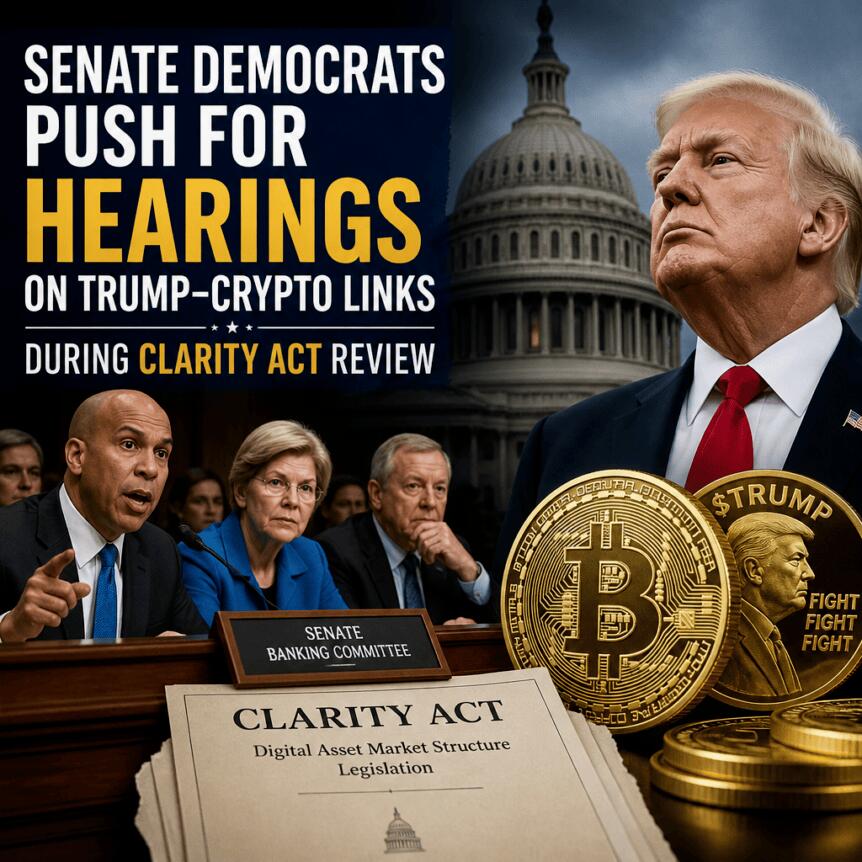 Senate Democrats Push For Hearings On Trump–crypto Links During Clarity Act Review