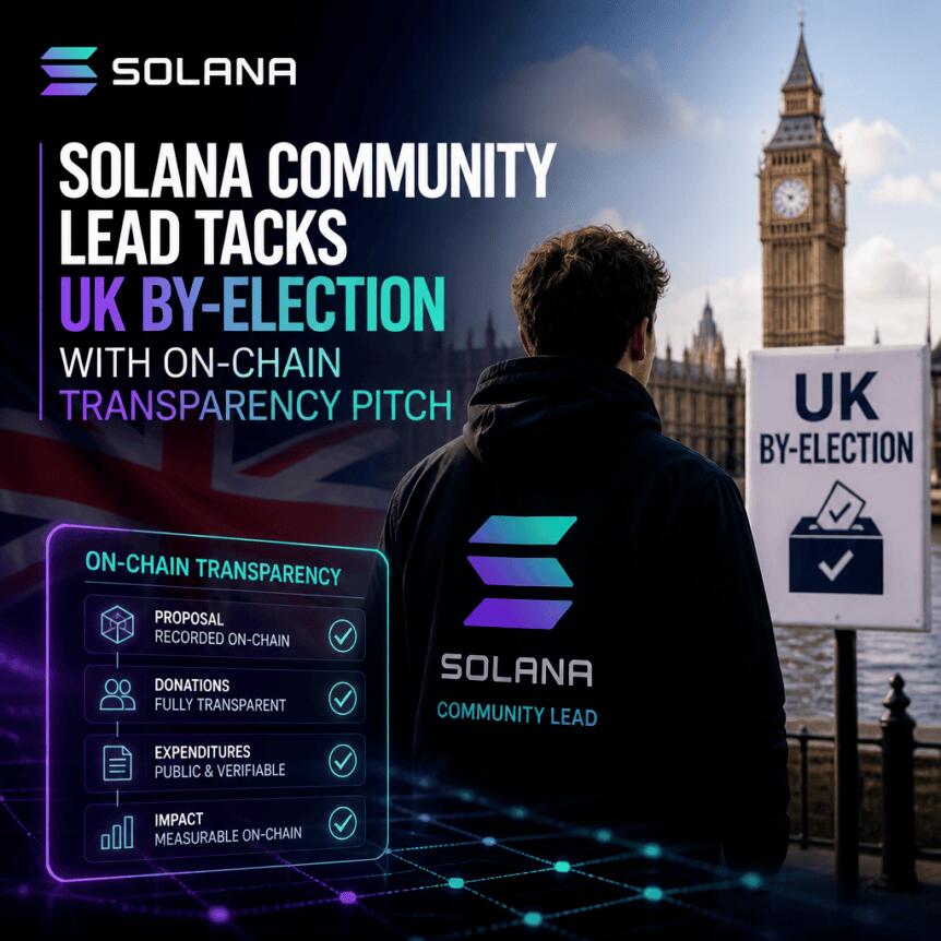 Solana Community Lead Tacks Uk By-Election With On-Chain Transparency Pitch