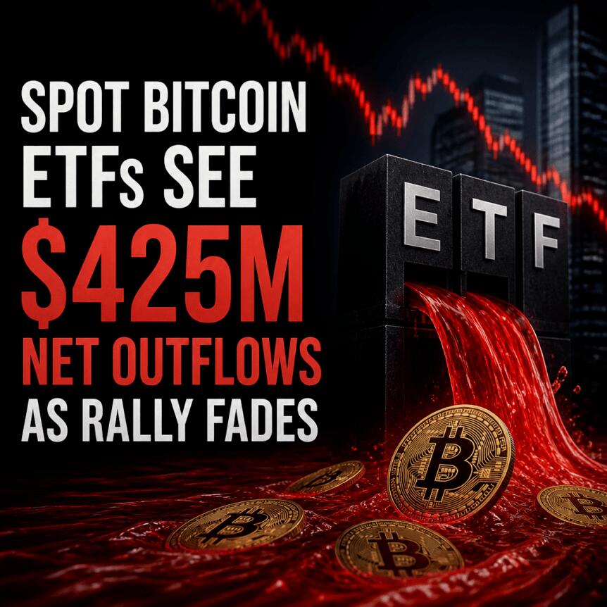 Spot Bitcoin Etfs See $425m Net Outflows As Rally Fades