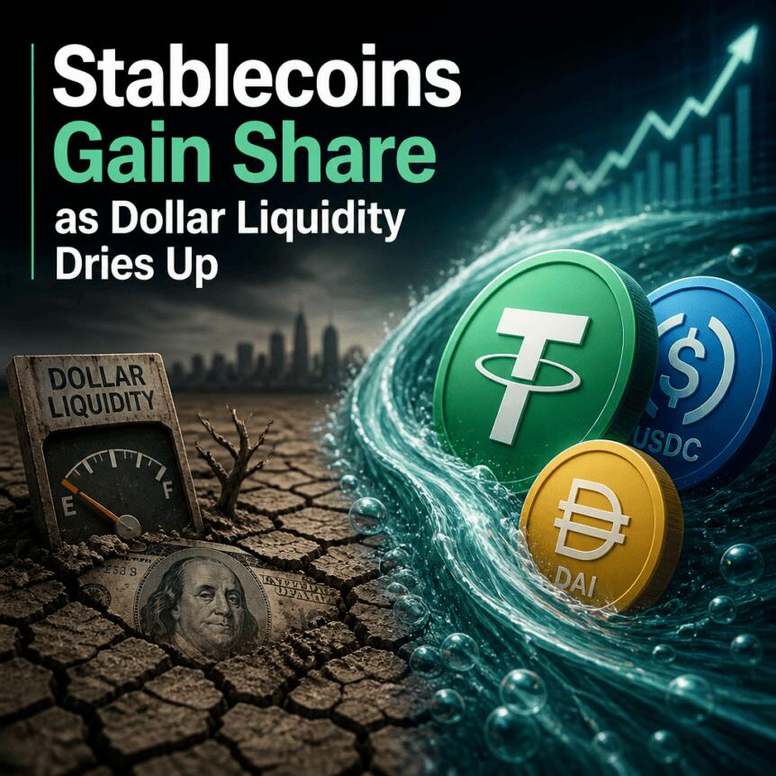 Stablecoins Gain Share As Dollar Liquidity Dries Up