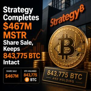 Strategy Completes $467M MSTR Share Sale, Keeps 843,775 BTC Intact Strategy Completes $467m Mstr Share Sale, Keeps 843,775 Btc Intact