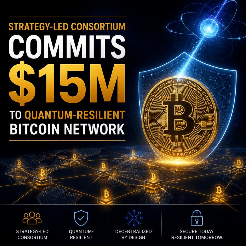 Strategy-Led Consortium Commits $15m To Quantum-Resilient Bitcoin Network