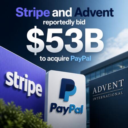 Stripe and Advent reportedly bid $53B to acquire PayPal Stripe And Advent Reportedly Bid $53b To Acquire Paypal
