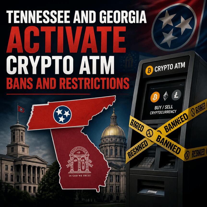 Tennessee and Georgia Activate Crypto ATM Bans and Restrictions
