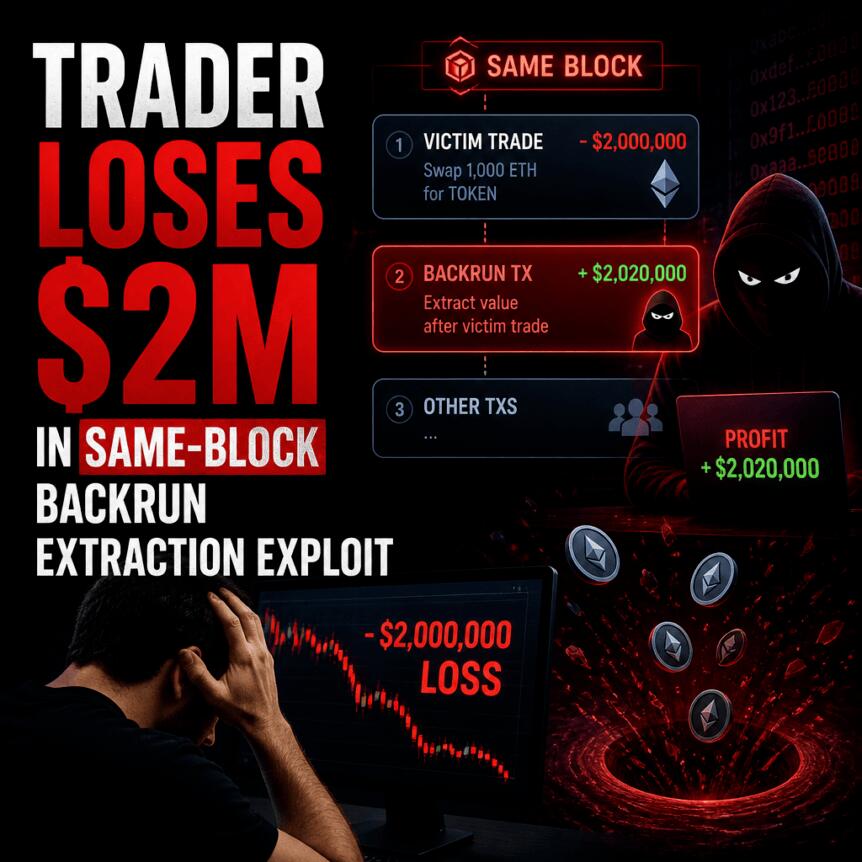 Trader Loses $2M in Same-Block Backrun Extraction Exploit Trader Loses $2m In Same-Block Backrun Extraction Exploit