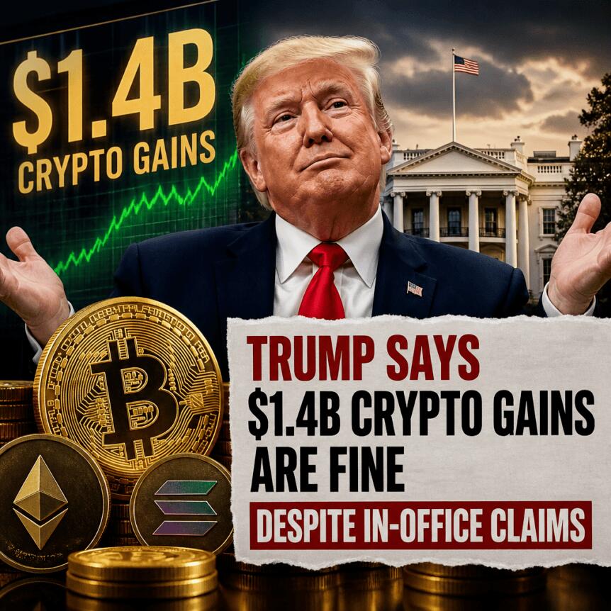 Trump Says $1.4B Crypto Gains Are Fine Despite In-Office Claims Trump Says $1.4b Crypto Gains Are Fine Despite In-Office Claims