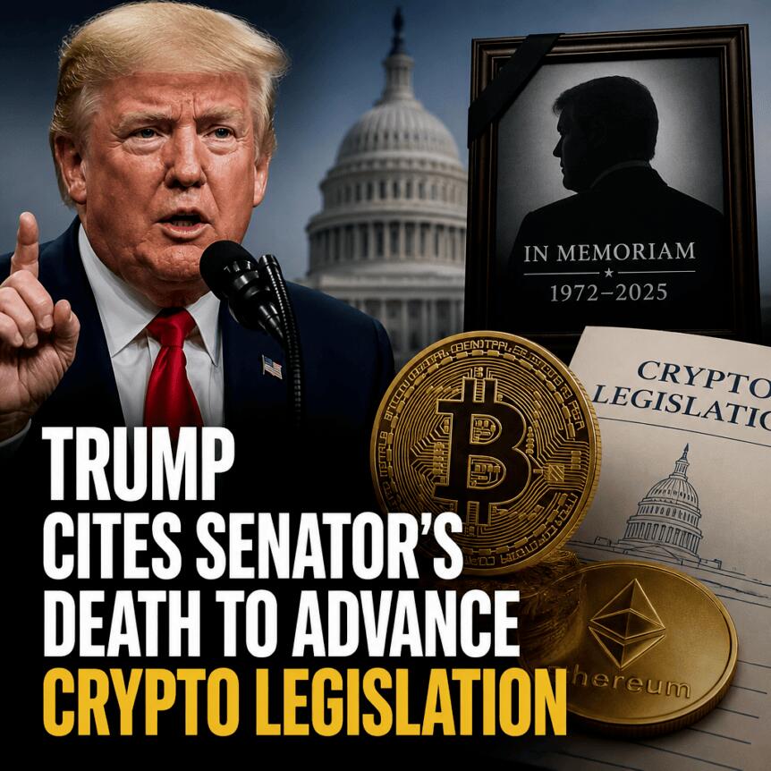 Trump Cites Senator’s Death To Advance Crypto Legislation