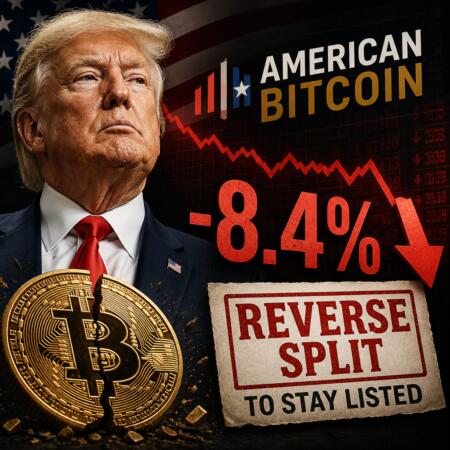 Trump’s American Bitcoin Drops 8.4% Before Reverse Split To Stay Listed