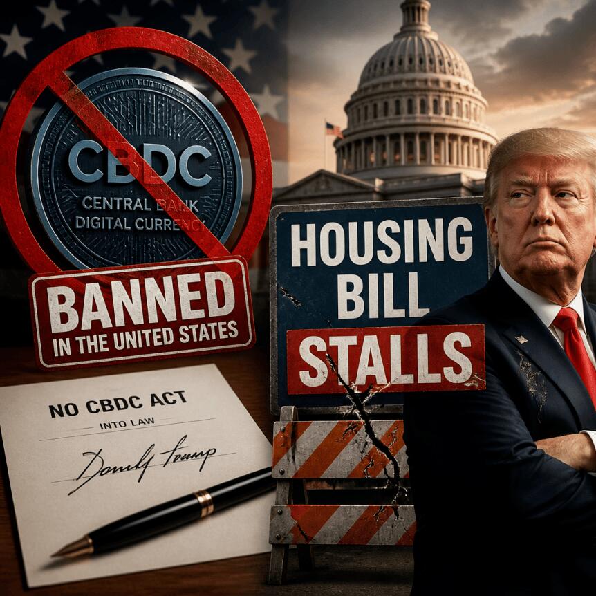 US CBDC ban takes effect as housing bill stalls without Trump approval Us Cbdc Ban Takes Effect As Housing Bill Stalls Without Trump Approval
