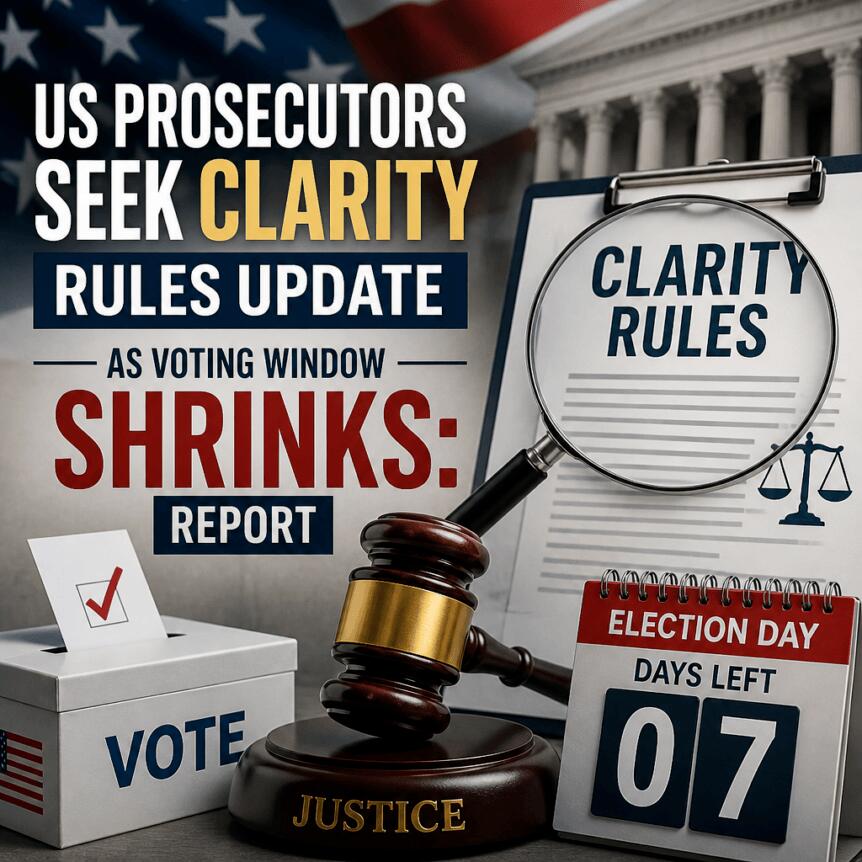 Us Prosecutors Seek Clarity Rules Update As Voting Window Shrinks: Report