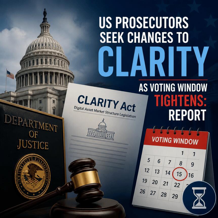 US Prosecutors Seek Changes to CLARITY as Voting Window Tightens: Report Us Prosecutors Seek Changes To Clarity As Voting Window Tightens: Report
