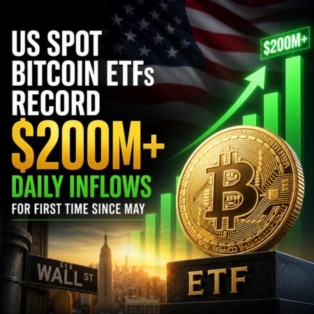 US Spot Bitcoin ETFs Record $200M+ Daily Inflows for First Time Since May Us Spot Bitcoin Etfs Record $200m+ Daily Inflows For First Time Since May