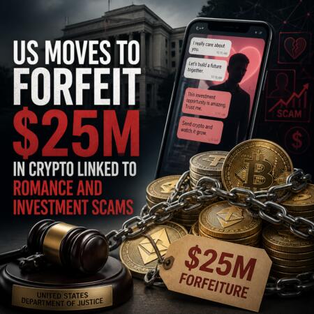 US moves to forfeit $25M in crypto linked to romance and investment scams Us Moves To Forfeit $25m In Crypto Linked To Romance And Investment Scams