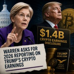 Warren Asks For 2026 Reporting On Trump’s Crypto Earnings After $1.4b Disclosure