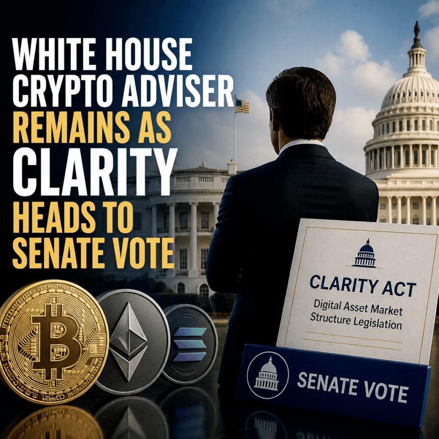 White House Crypto Adviser Remains as CLARITY Heads to Senate Vote