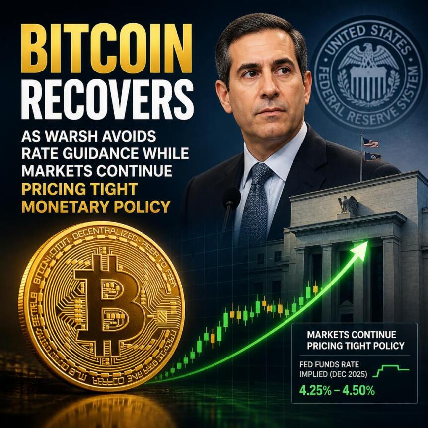 Bitcoin Recovers As Warsh Avoids Rate Guidance While Markets Continue Pricing Ti