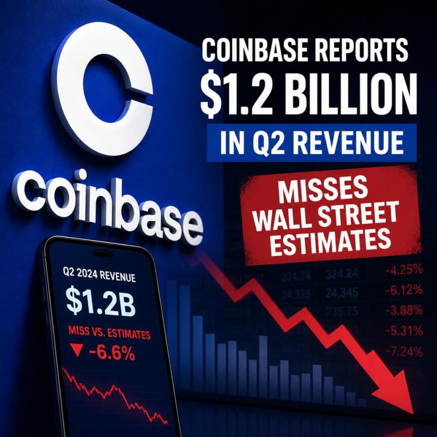 Coinbase Reports $1.2 Billion In Q2 Revenue, Misses Wall Street Estimates Coinbase Reports 1 2 Billion In Q2 Revenue Misses Wall Street Estimates