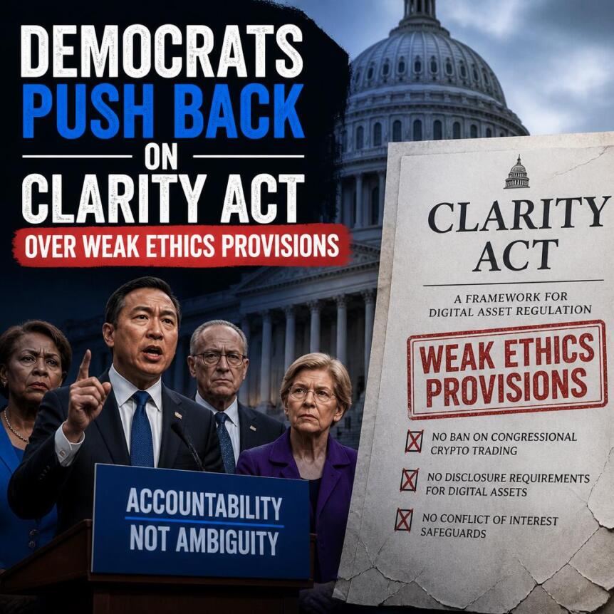 Democrats Push Back On Clarity Act Over Weak Ethics Provisions Democrats Push Back On Clarity Act Over Weak Ethics Provisions