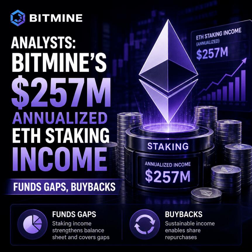 Analysts: Bitmine’s $257m Annualized Eth Staking Income Funds Gaps, Buybacks