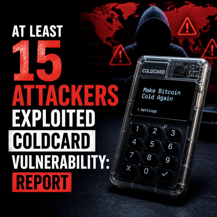 At Least 15 Attackers Exploited Coldcard Vulnerability: Report At Least 15 Attackers Exploited Coldcard Vulnerability: Report