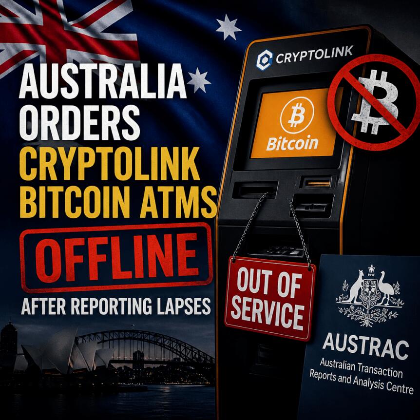 Australia Orders Cryptolink Bitcoin ATMs Offline After Reporting Lapses Australia Orders Cryptolink Bitcoin Atms Offline After Reporting Lapses