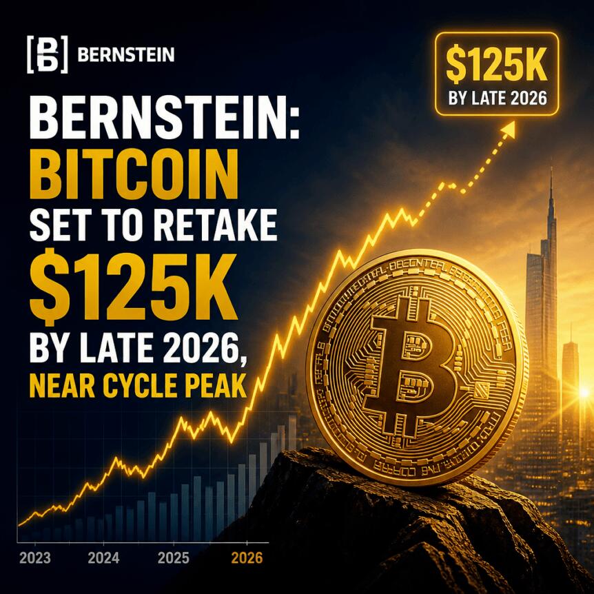 Bernstein: Bitcoin Set To Retake $125k By Late 2026, Near Cycle Peak