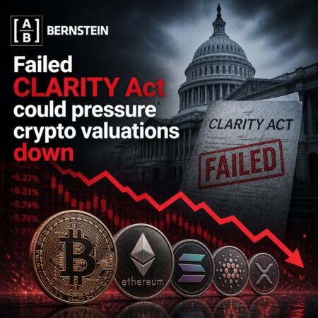 Bernstein: Failed Clarity Act Could Pressure Crypto Valuations Down