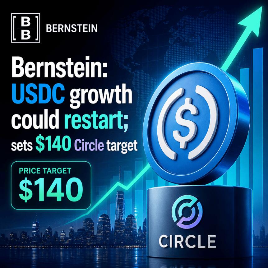 Bernstein: USDC growth could restart; sets $140 Circle target Bernstein: Usdc Growth Could Restart; Sets $140 Circle Target