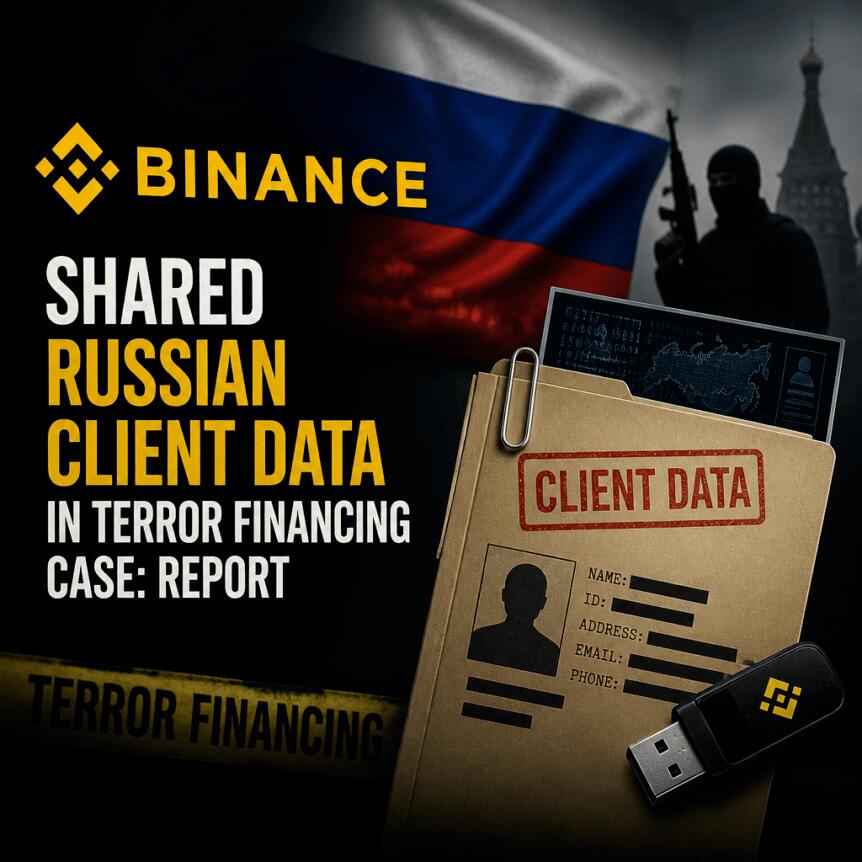 Binance Shared Russian Client Data in Terror Financing Case: Report Binance Shared Russian Client Data In Terror Financing Case: Report