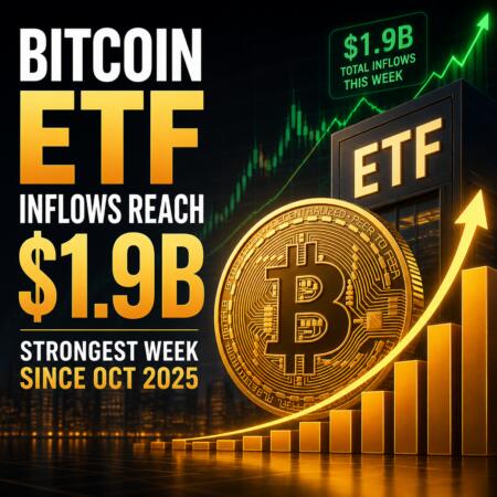 Bitcoin ETF Inflows Reach $1.9B, Strongest Week Since Oct 2025 Bitcoin Etf Inflows Reach $1.9b, Strongest Week Since Oct 2025