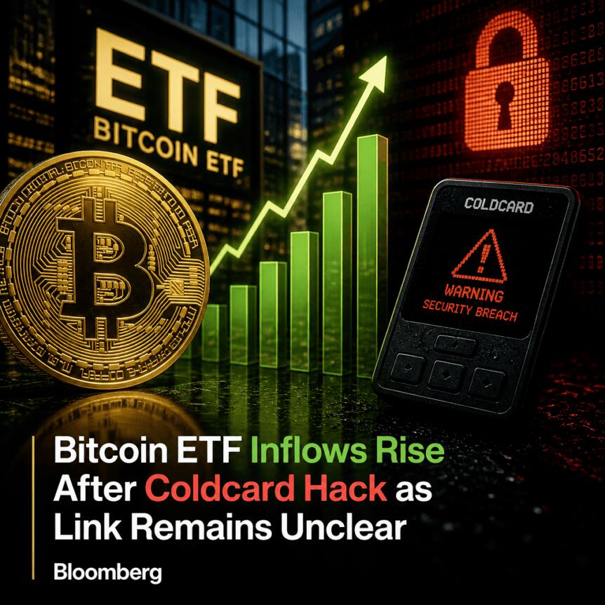 Bitcoin ETF Inflows Rise After Coldcard Hack as Link Remains Unclear, Bloomberg Bitcoin Etf Inflows Rise After Coldcard Hack As Link Remains Unclear, Bloomberg