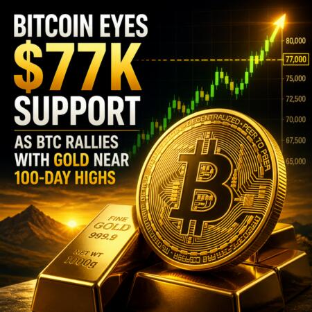 Bitcoin Eyes $77K Support as BTC Rallies With Gold Near 100-Day Highs Bitcoin Eyes $77k Support As Btc Rallies With Gold Near 100-Day Highs