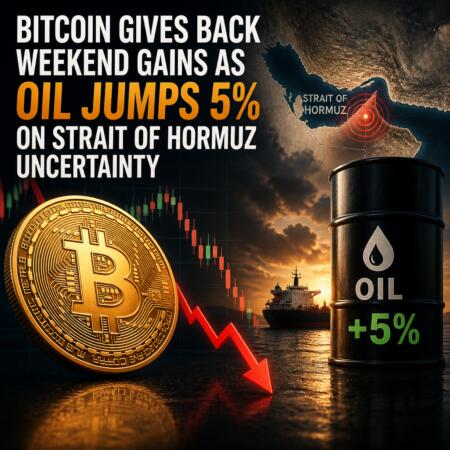 Bitcoin Gives Back Weekend Gains as Oil Jumps 5% on Strait of Hormuz Uncertainty Bitcoin Gives Back Weekend Gains As Oil Jumps 5% On Strait Of Hormuz Uncertainty