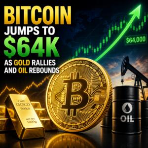 Bitcoin Jumps to $64K as Gold Rallies and Oil Rebounds Bitcoin Jumps To $64k As Gold Rallies And Oil Rebounds