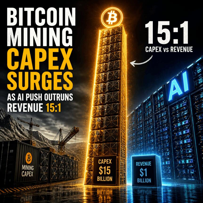 Bitcoin Mining Capex Surges as AI Push Outruns Revenue 15:1 Bitcoin Mining Capex Surges As Ai Push Outruns Revenue 15:1