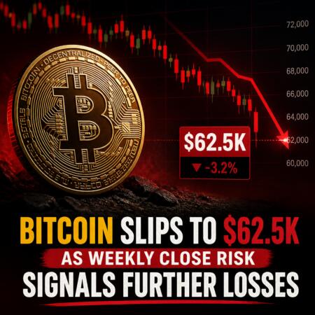 Bitcoin Slips To $62.5k As Weekly Close Risk Signals Further Losses