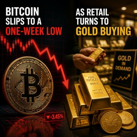Bitcoin Slips to a One-Week Low as Retail Turns to Gold Buying Bitcoin Slips To A One-Week Low As Retail Turns To Gold Buying