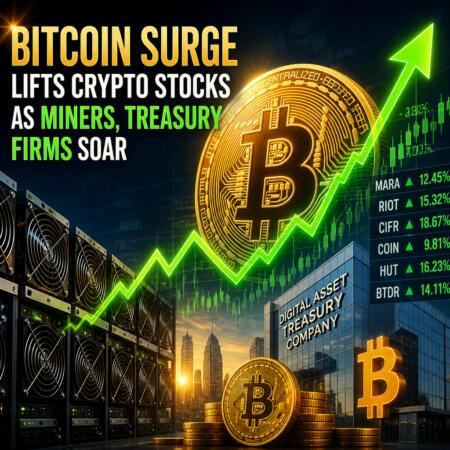 Bitcoin Surge Lifts Crypto Stocks as Miners, Treasury Firms Soar Bitcoin Surge Lifts Crypto Stocks As Miners, Treasury Firms Soar