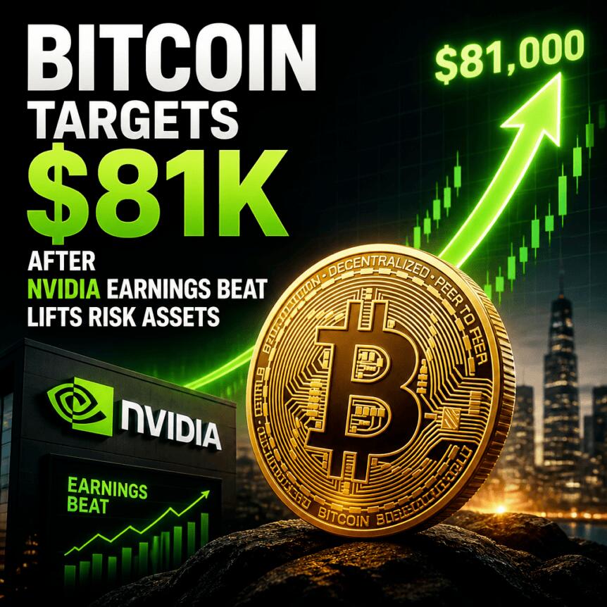 Bitcoin Targets $81K After Nvidia Earnings Beat Lifts Risk Assets Bitcoin Targets $81k After Nvidia Earnings Beat Lifts Risk Assets