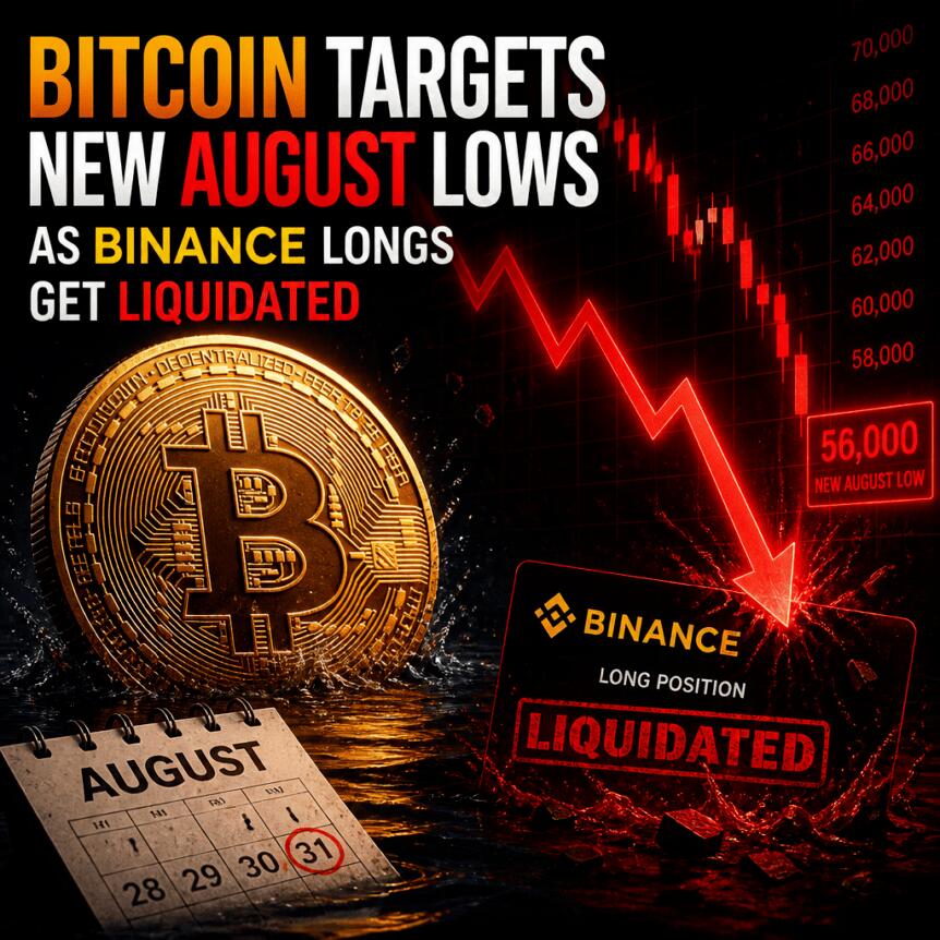 Bitcoin Targets New August Lows As Binance Longs Get Liquidated