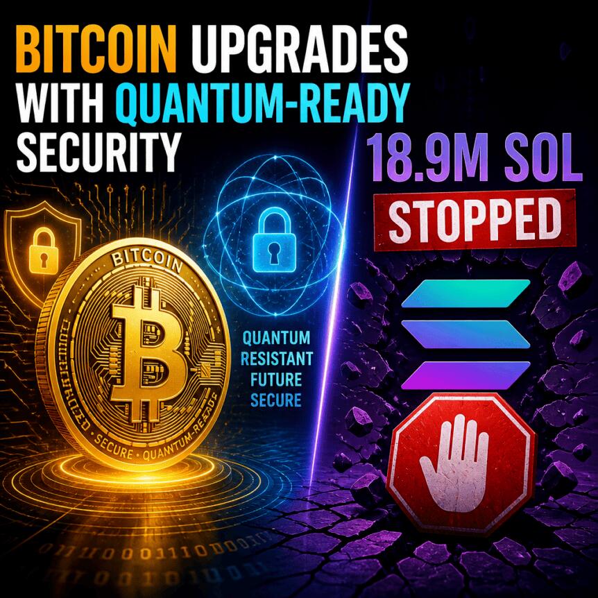 Bitcoin Upgrades with Quantum-Ready Security; 18.9M SOL Stopped Bitcoin Upgrades With Quantum-Ready Security; 18.9m Sol Stopped
