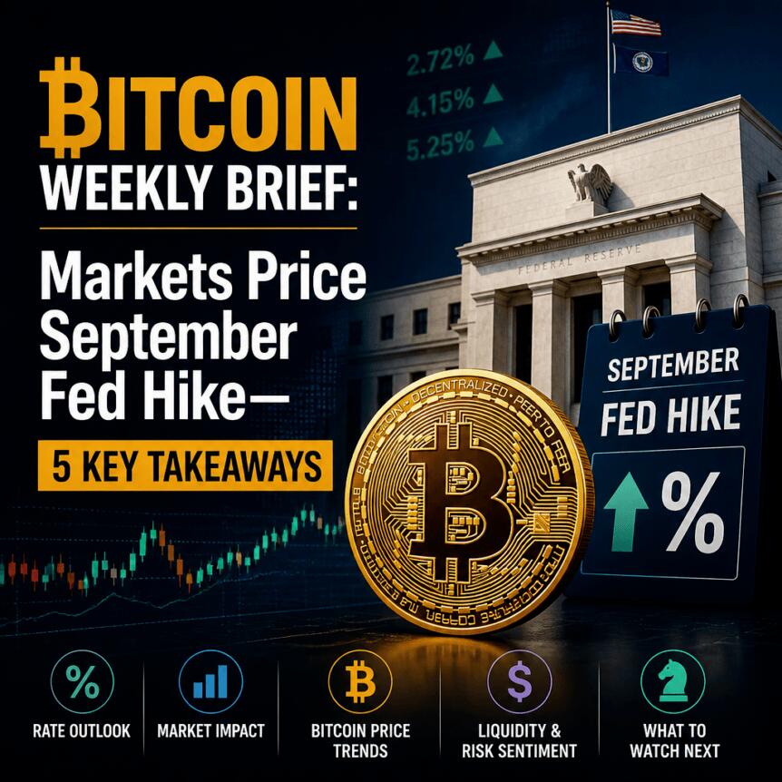 Bitcoin Weekly Brief: Markets Price September Fed Hike—5 Key Takeaways Bitcoin Weekly Brief: Markets Price September Fed Hike—5 Key Takeaways