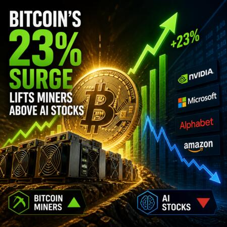 Bitcoin’s 23% Surge Lifts Miners Above AI Stocks Bitcoin’s 23% Surge Lifts Miners Above Ai Stocks