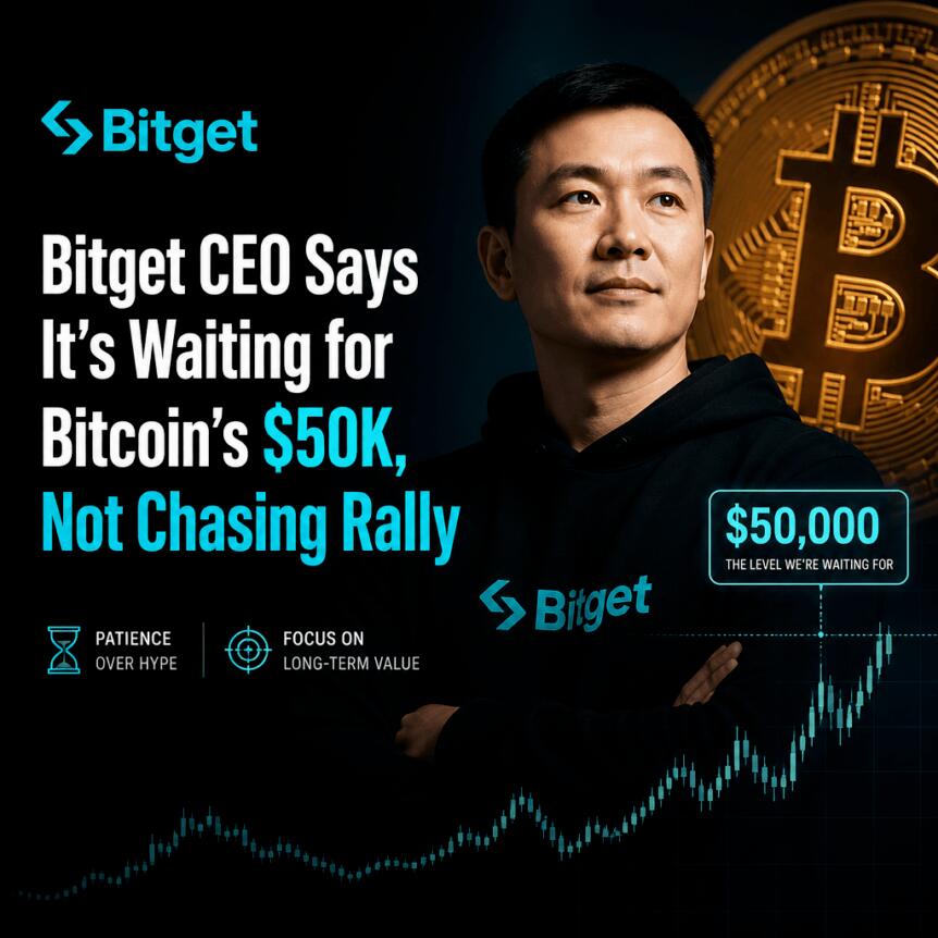 Bitget CEO Says It’s Waiting for Bitcoin’s $50K, Not Chasing Rally