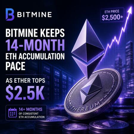 Bitmine Keeps 14-Month ETH Accumulation Pace as Ether Tops $2.5K Bitmine Keeps 14-Month Eth Accumulation Pace As Ether Tops $2.5k