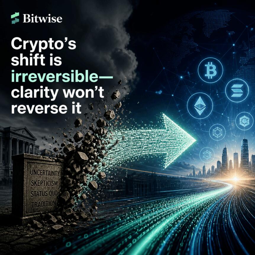 Bitwise: Crypto’s shift is irreversible—clarity won’t reverse it Bitwise: Crypto’s Shift Is Irreversible—clarity Won’t Reverse It